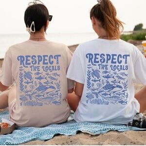 Respect The Locals Oversized Cream Short Sleeve T-shirt Shirt